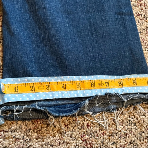 Levi’s 726 Flare High Rise Blue jeans frayed hem 32 - Picture 5 of 7